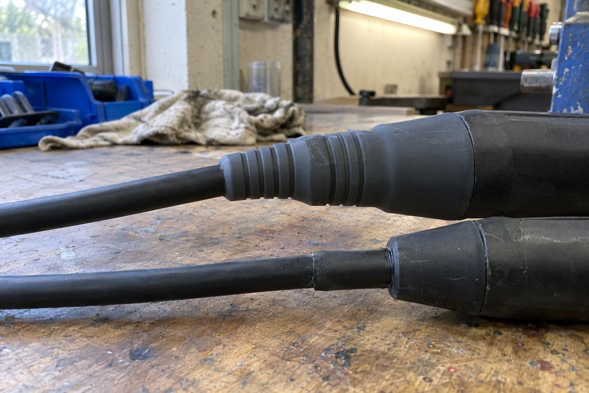 Silicone overmould gripping cable jacket with moulded rings and tapered relief