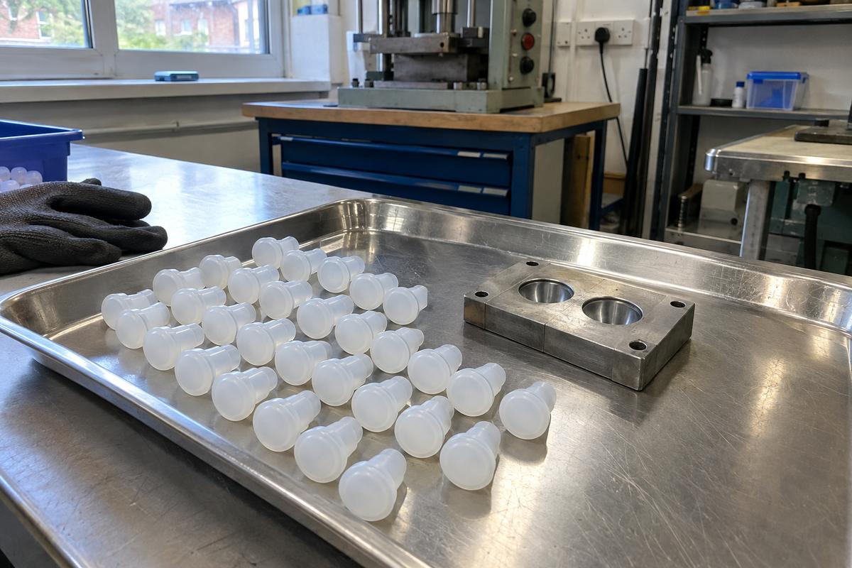 Warm rose silicone applicator tips showing softness and surface finish