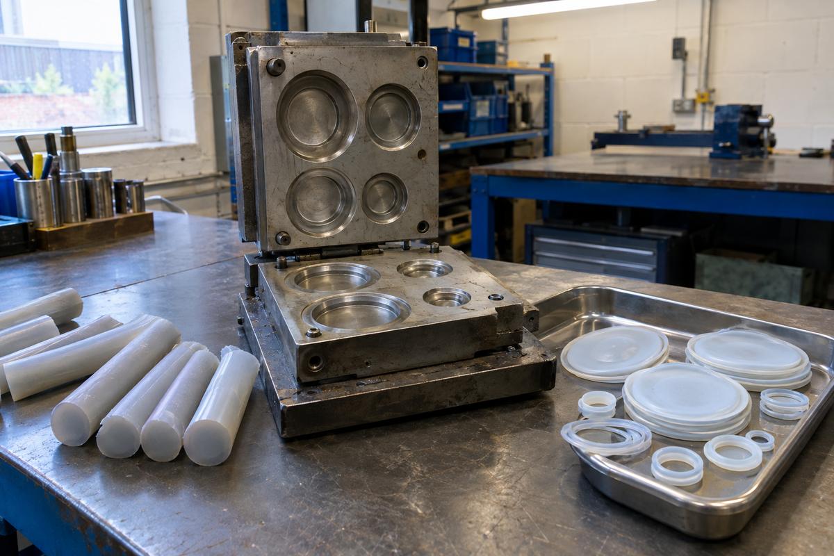 Compact compression tool with HCR preforms and small medical parts