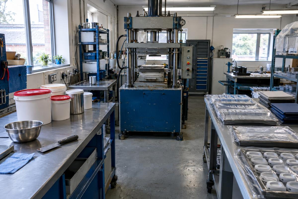 Medical-grade silicone job flow from material and tool to moulded parts