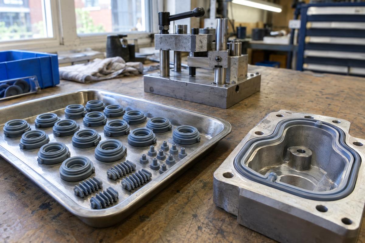 Small precision silicone seals with fine ribs beside matching housings