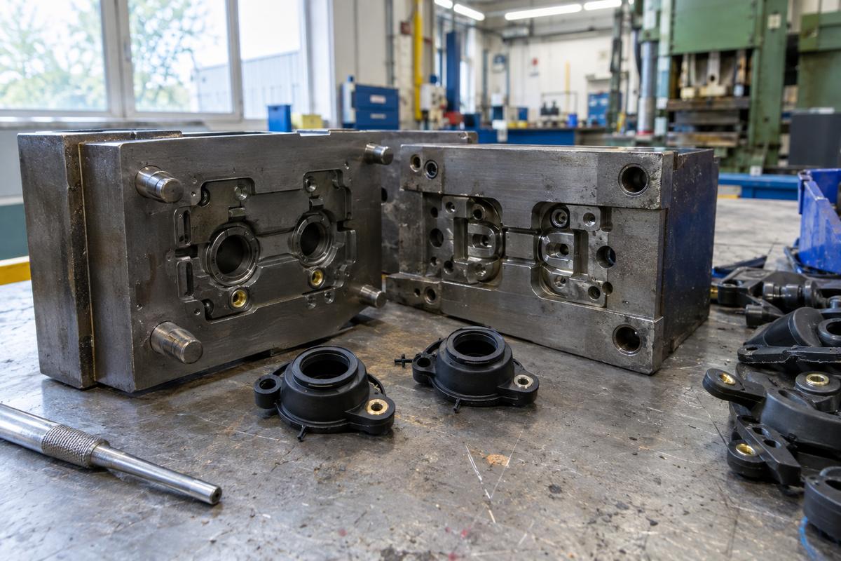 Transfer moulded rubber parts with fine details thin flash and insert location
